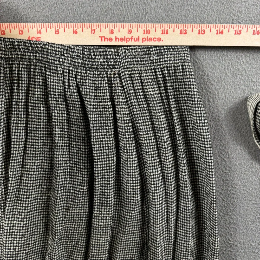 Vintage Pebble Rayon Skirt Set Women S Tan Houndstooth Boho Cottagecore 80s